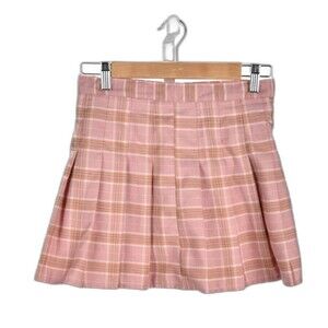 Fashion & Shoot  Pink Plaid Pleated Skirt Size M